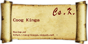 Csog Kinga névjegykártya